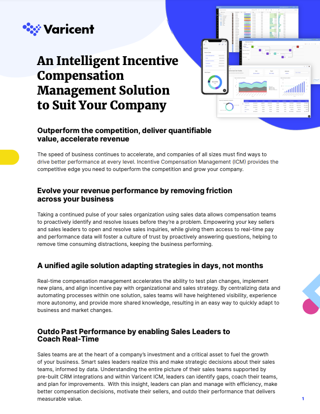 Incentive Compensation Solution Sheet | Varicent